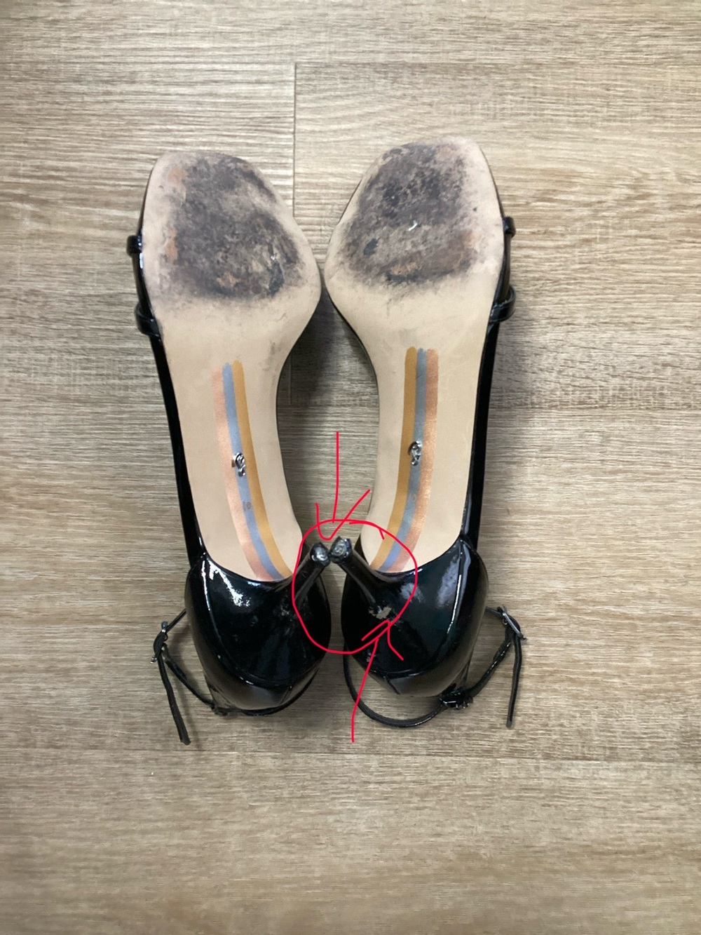 Sam Edelman Black Patent Square-Toe Ankle-Strap Heels - Picture 10 of 10